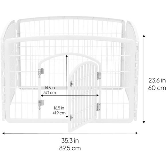 24" Exercise 4-Panel Pet Playpen with Door for Small and Medium Dog, White - Picture 6 of 6